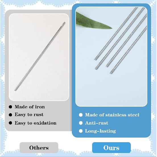50PCS Pen Extenders for Beadable Pens, 4.6 Inch Stainless Steel Blank Bars for Beadable Pens Beaded Pen Extender Rods Beadpen Bar Extender Beaded