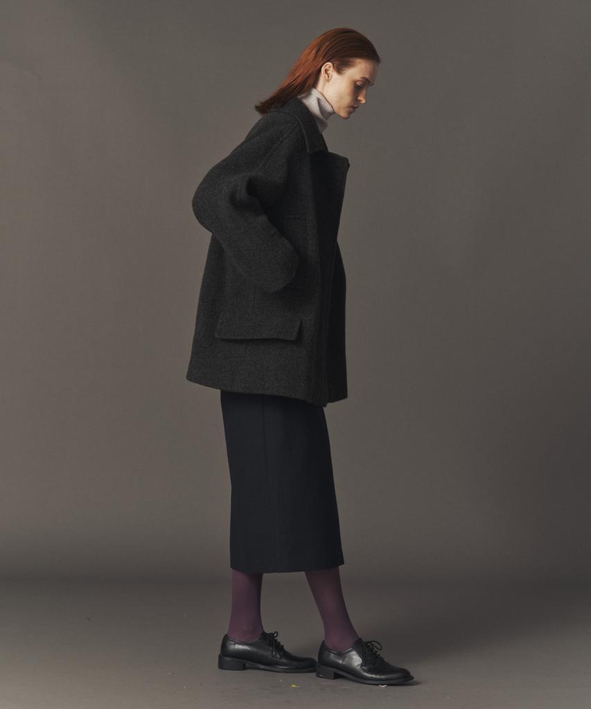 AHWE Wool Blend Tucked Skirt_D Navy