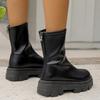 Ankle Women Chunky Platform Chelsea Boots Mid Heels Fashion Goth Walking Winter New Casual Woman Short Botas Mujer