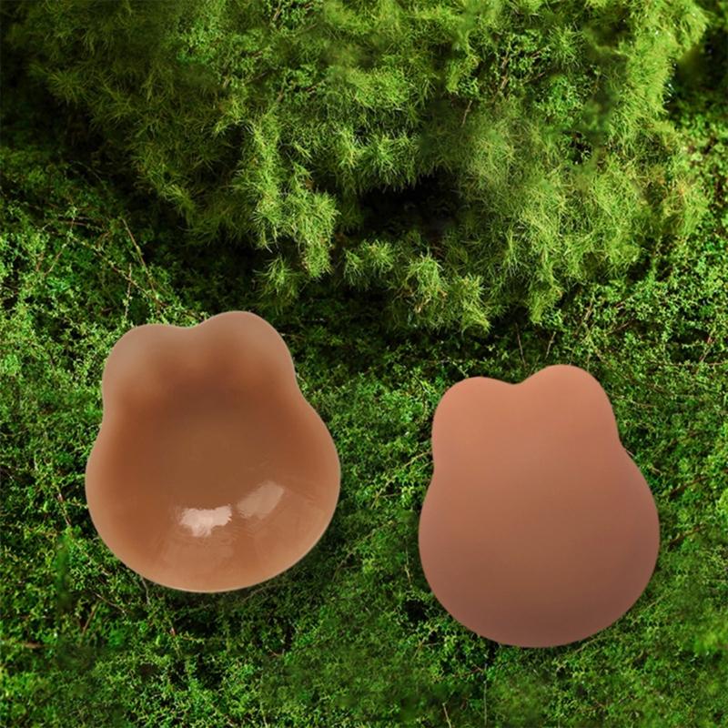Women Rabbit Ears Breast Lift Sticky Nipple Covers Adhesive Strapless Backless Bra Reusable Ultra-Thin Silicone Pasties