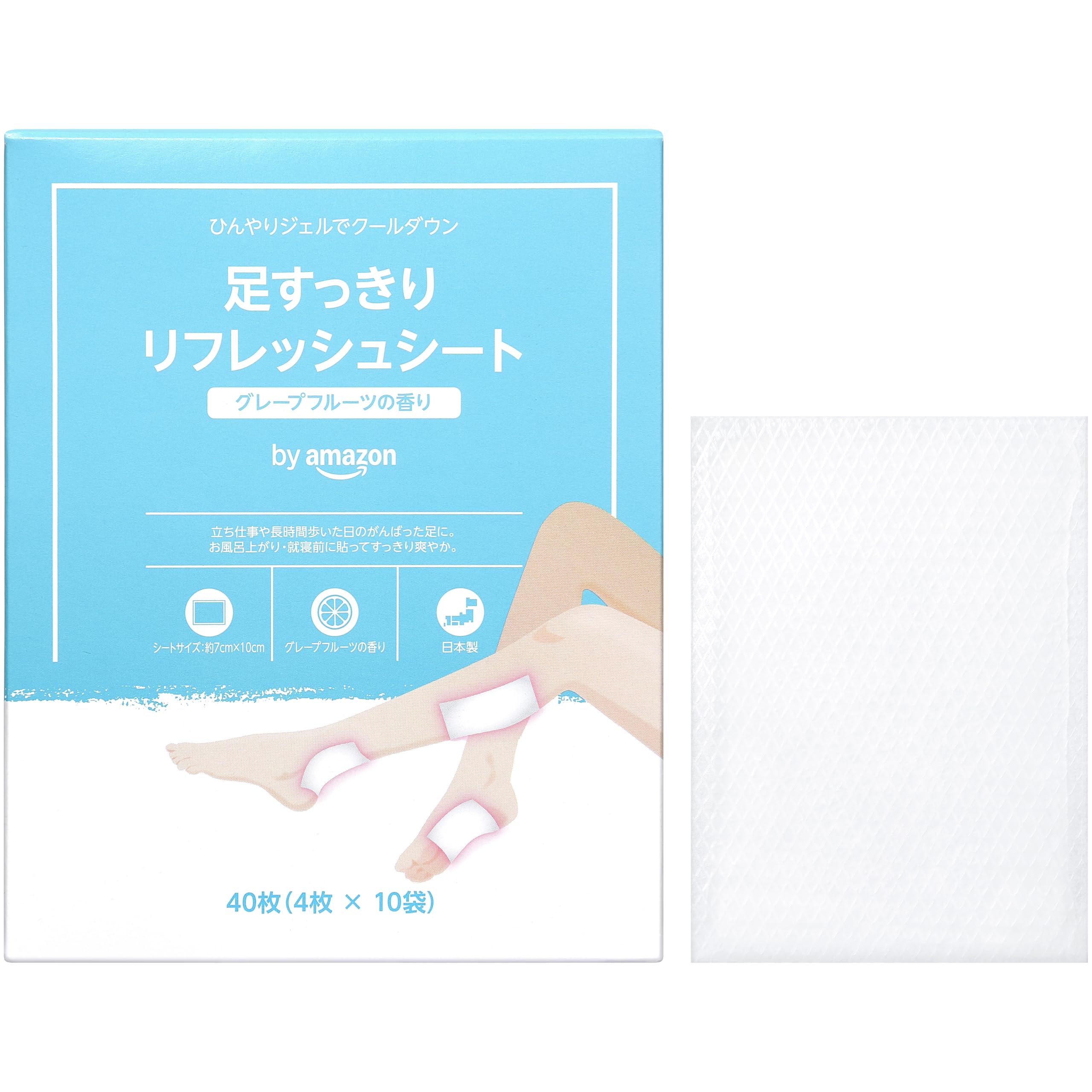 by Amazon Foot Refreshing 40 Grapefruit Made in Japan Sheets, sheets, Scent, Menthol,