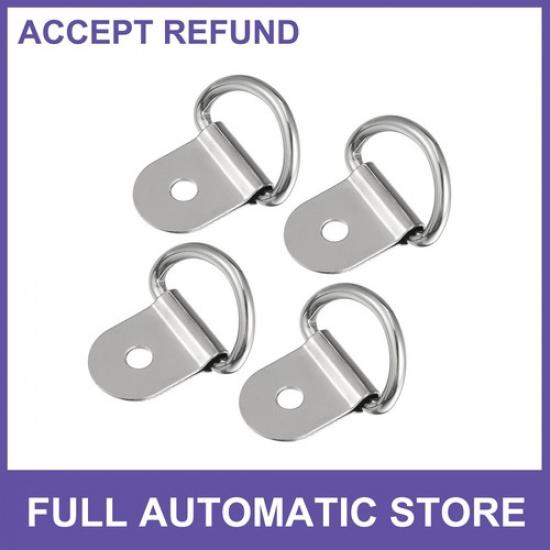 4pcs D Ring Tie Down Anchor 3mm Diameter fit for autos Truck RV Boat Silver Tone