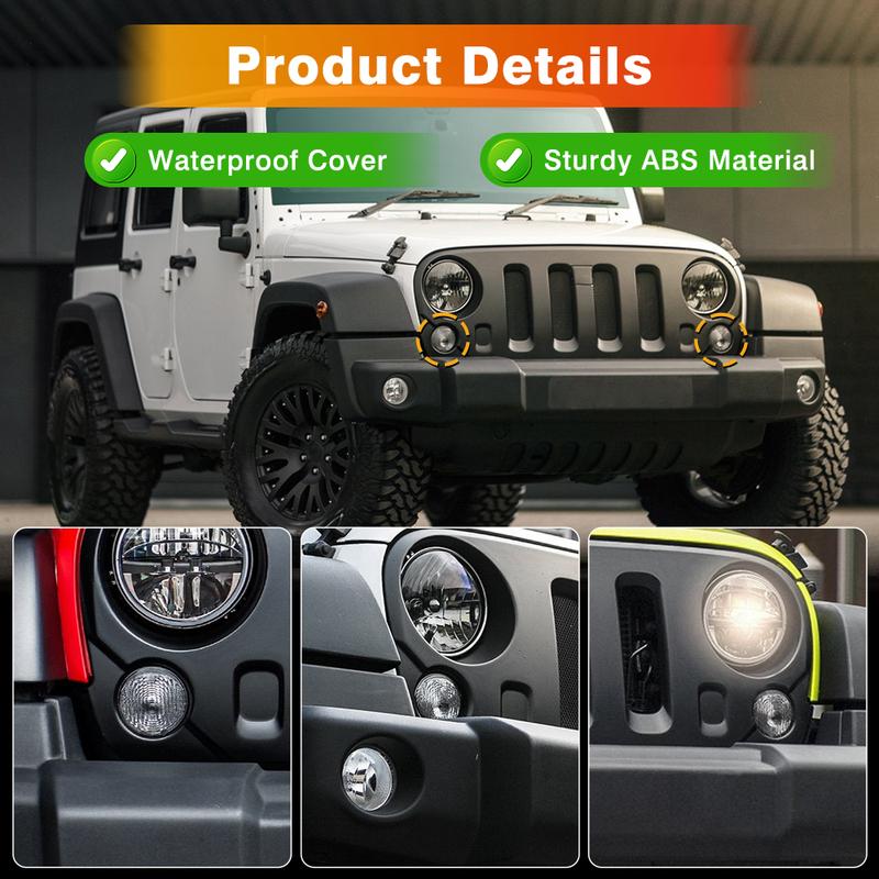 2pcs Side Marker Light Amber Side Marker Light with Clear Lens 68200290AA 68200291AA for Jeep Wrangler JK 2007-2018