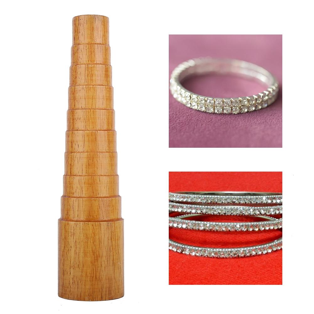 Holz Stufen Armreif Messdorn Messstab Armreif Messen Größenstock Schmuck Verformungsreparaturwerkzeug