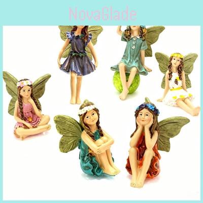 Garden Resin Fairy Figurine Set With Sculpting And Polishing For Home Decor Gift