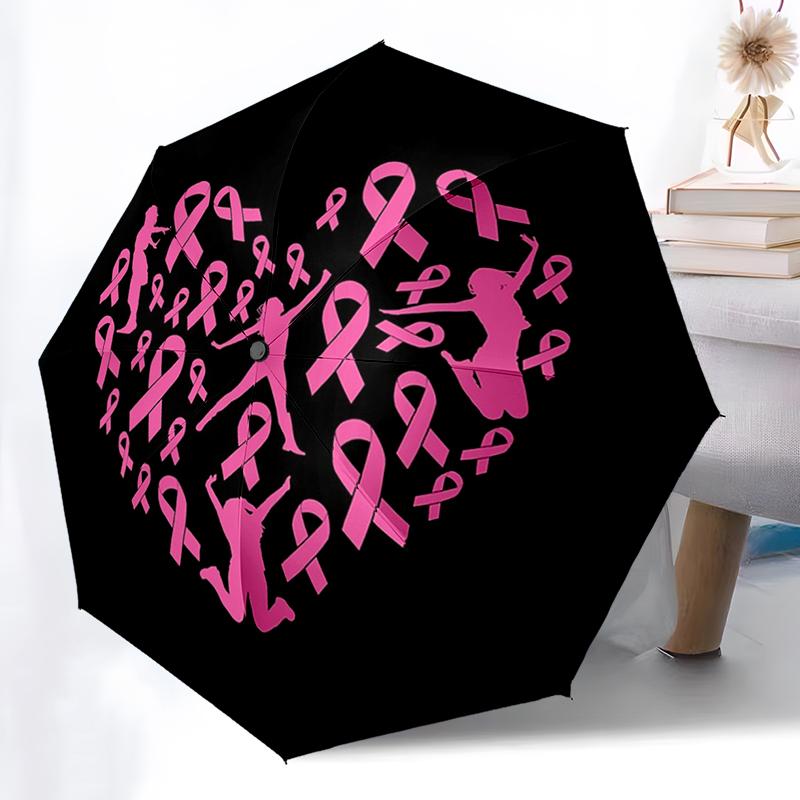 

1PC Fight Pink Bow Umbrella Automatic Open/close, Sturdy Iron Frame & 8-Rib Structure, Umbrella for Women & Men, Christmas Gifts