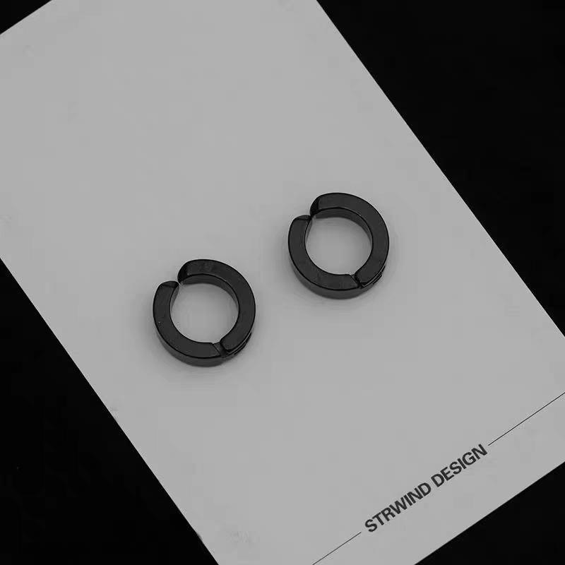 Titanium Steel No Piercing Ear Clips Minimalist Silver Tone Unisex Earrings for Daily Wear Street Office Dating Use