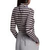 Adidas Originals Sports Lifestyle Series Breathable Casual Striped Mock Neck Long Sleeve T-Shirt Women Tops Black White GU0833