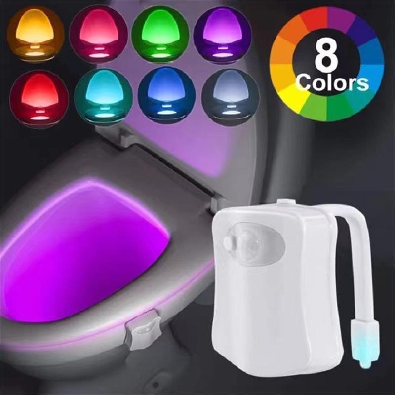 

Mini Kawayi Human Infrared Sensing Light Світлодіодний нічник Stick Toilet 16/8 Color Bathroom Motion Sensor Night Light 1PCs