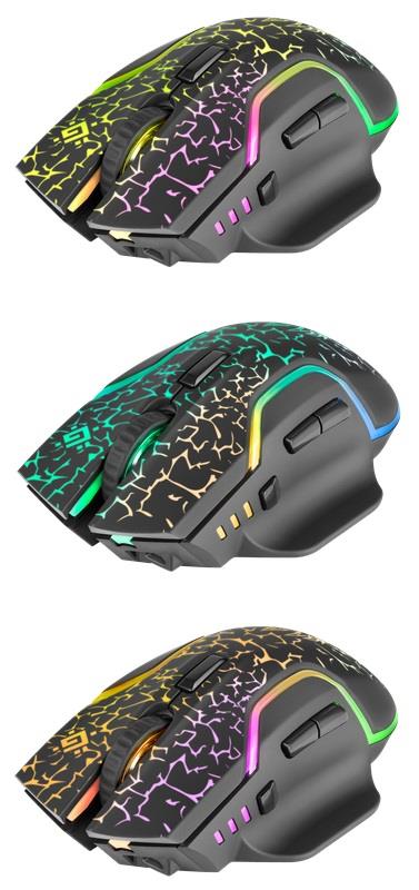 Mysz Bezprzewodowa Defender ONESHOT GM-067 Optyczna 3200dpi Czarna RGB AKUMULATOR 7 Przycisków Gaming