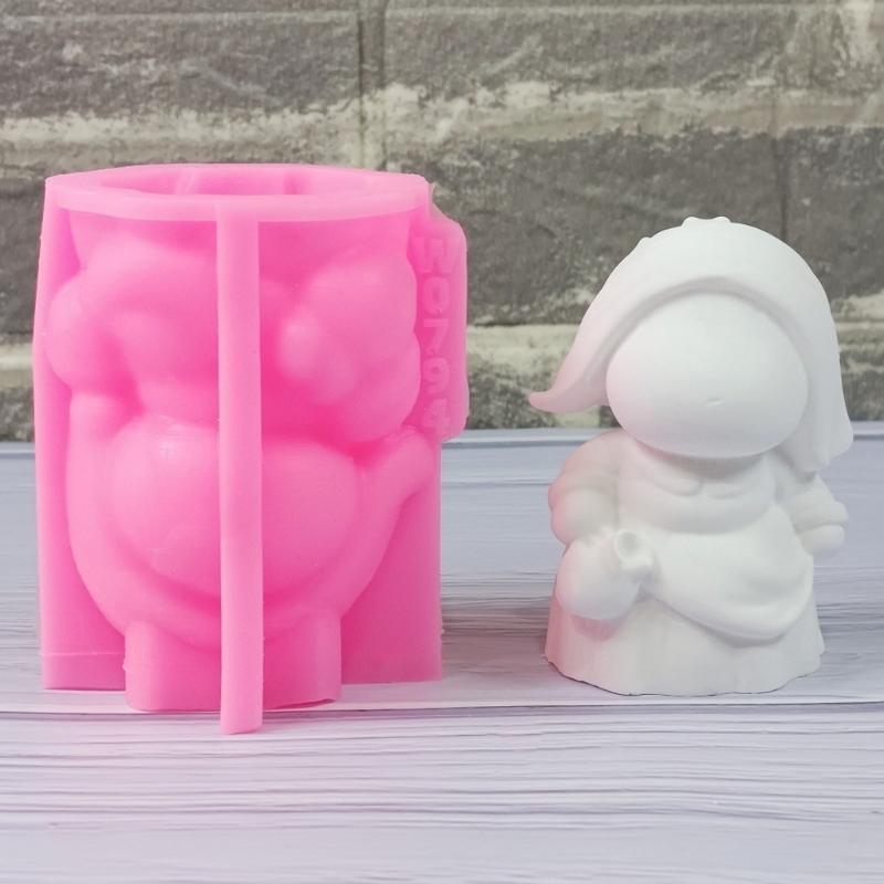 Food Grade Silicone Mold For Baking Epoxy Resin Casting 3D Girl Miniature Sculpture Crafting Tool Candle Soap Making