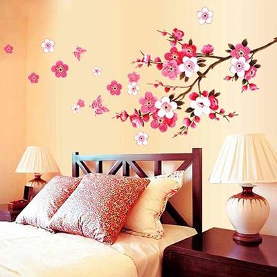 Rosa Sakura blomst Cherry Blossom PVC veggdekor klistremerker Home Decor