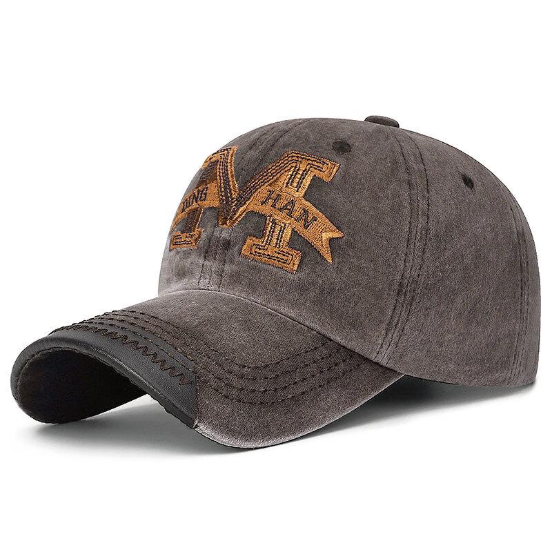 ZHENYUEQI Men's Washed Baseball Cap with Embroidered 'M'