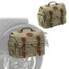 Set 2x Side Motorcycle Saddlebag Canvas with Inner Bag CV1 Army Green