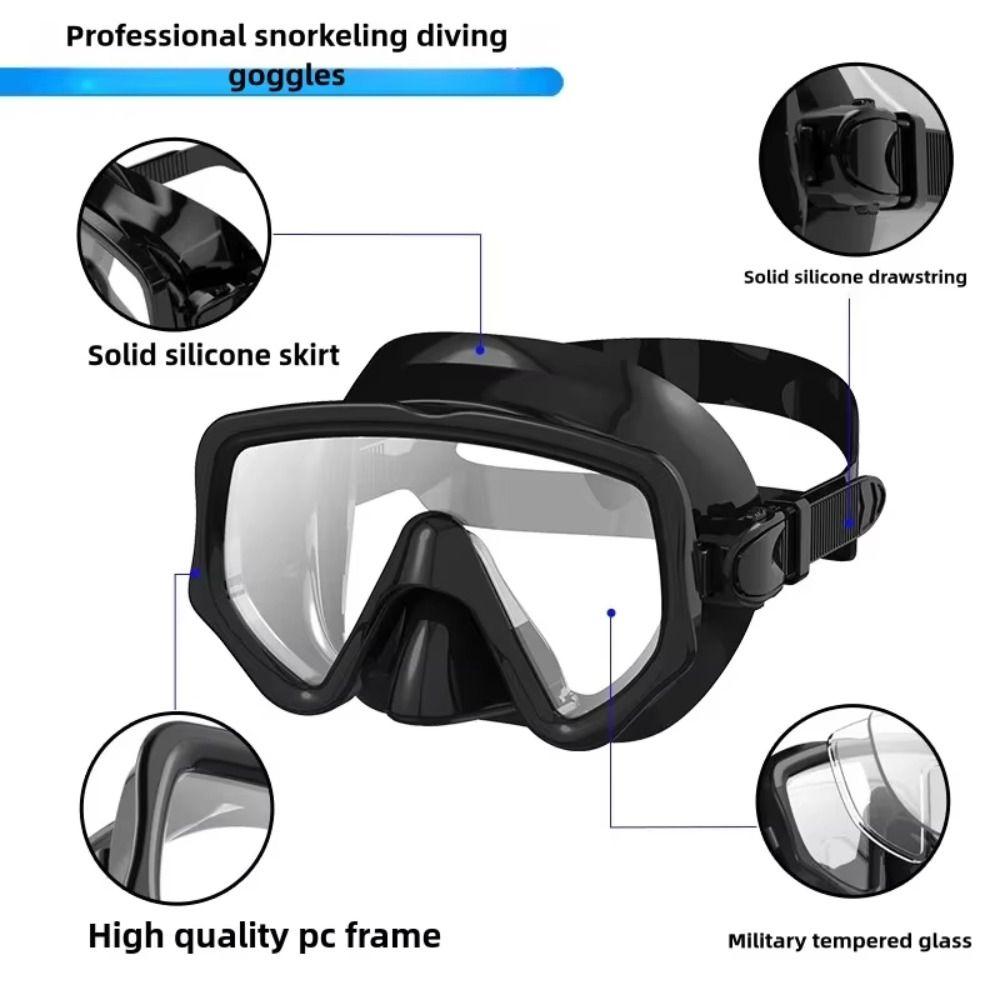 Swimming Goggles Underwater Snorkeling Mask Waterproof Dry Snorkel Set  Adult
