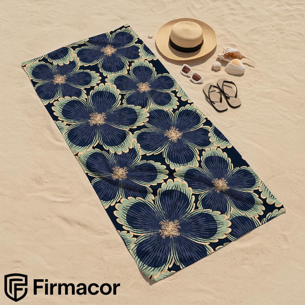 Midnight Bloom Soft Portable Travel Towel Unisex Ultra Lightweight Microfiber Oversized Sand Free Quick Dry Beach Towel