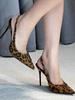 [Spot] Sexy Leopard Print Single Shoes Thin Heels High Heels Women's 2025 Spring and Autumn New Shallow Mouth Empty Bag Head Fashion