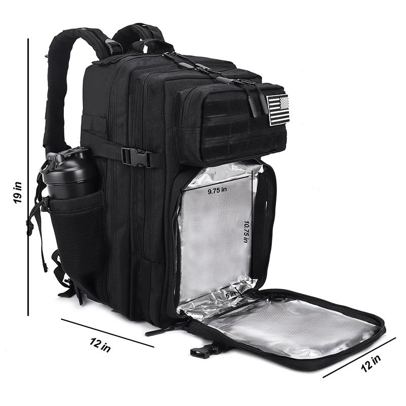 45L Meal Prep Management Backpack Tactical Waterproof Insulated Lunch Cooler Bag for Gym Hiking Camping Travel Dual Cup Holders
