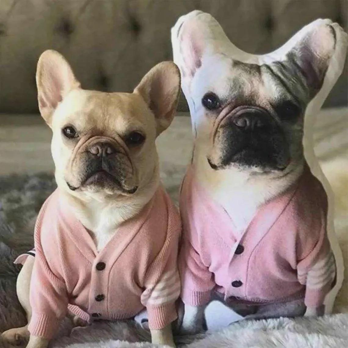 

French Bulldog Plush Pillow With Double Sided Printing And Hidden Zipper, Suitable For Birthday 20cm