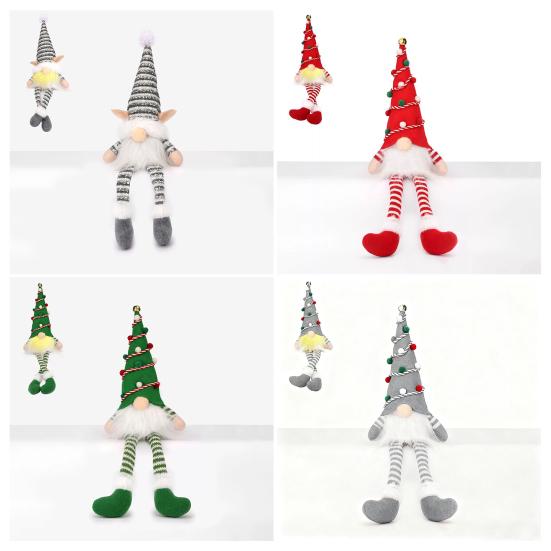 Beleuchteter Weihnachtswichtel Handgefertigtes Plüsch skandinavischer schwedischer Tomte Leuchtendes Weihnachtsmann-Elfen-Spielzeug für Winter-Tischplatte Etagenständer Indoor-Weihnachtsdeko