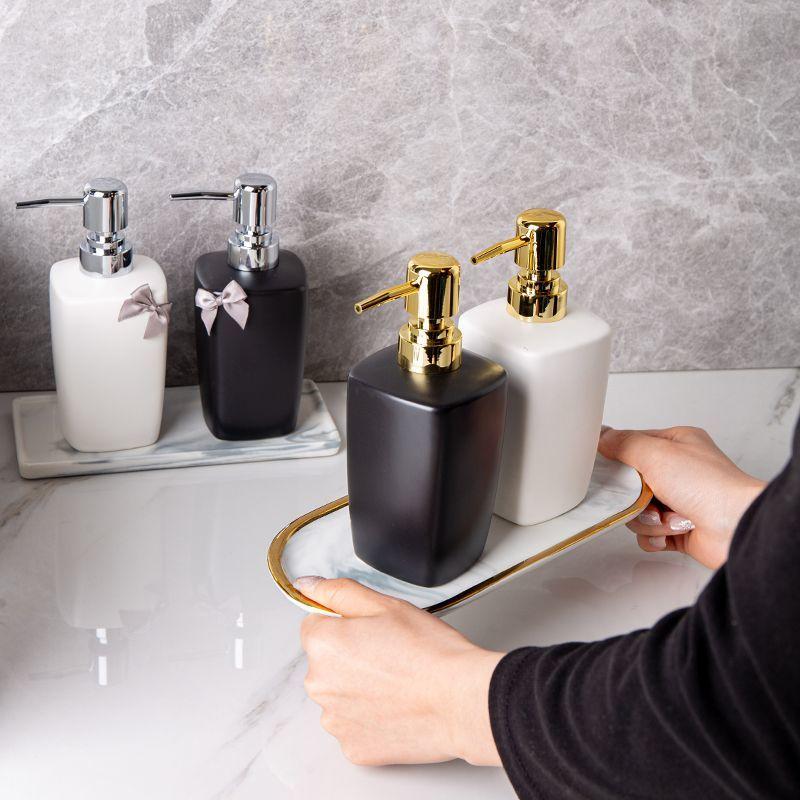 Bathroom Portable Shampoo Empty Bottle Household Compression Soap Dispenser 400ml Ceramic Lotion Bottle Bathroom Accessories