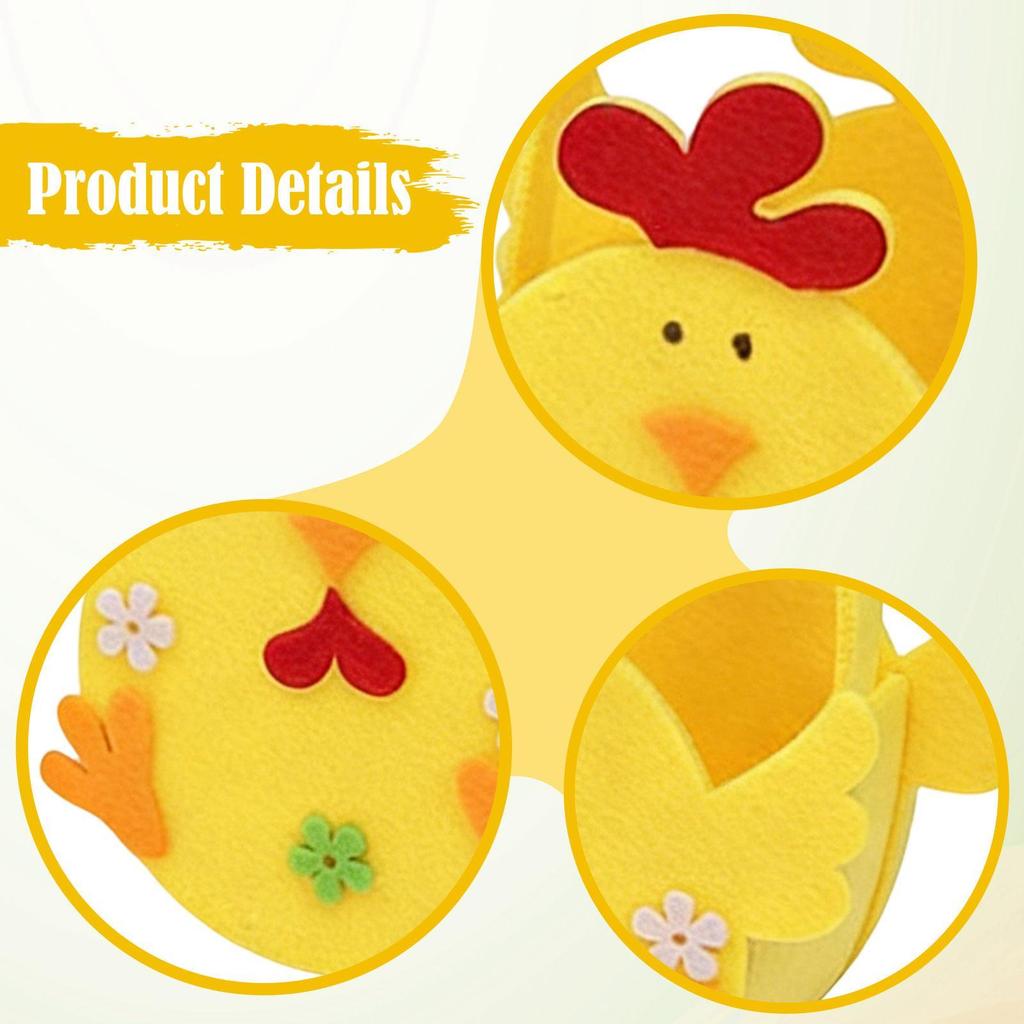 Empty Easter Basket Festival Portable Boys Girls Holiday Reusable Gift Basket Egg Bucket