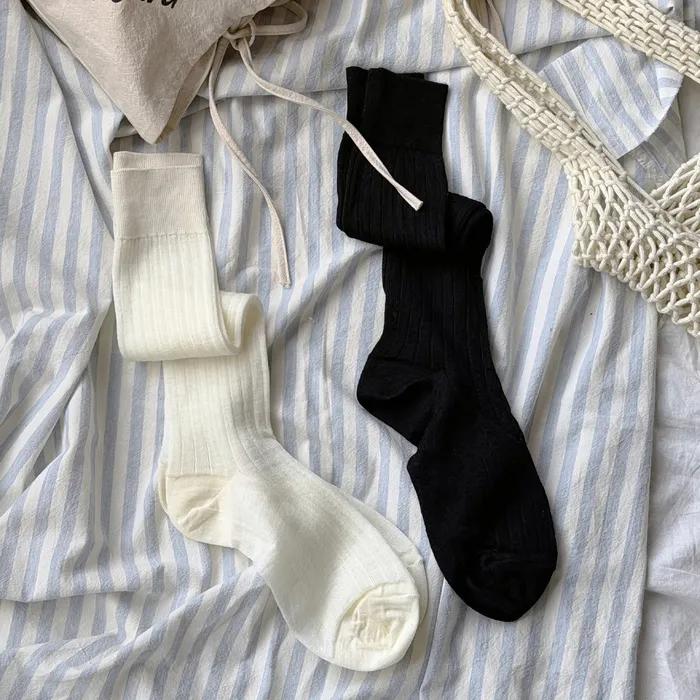 [BIARRITZ/26SS] Voluminous Wool Blend See-through Knee Socks 2 Colors