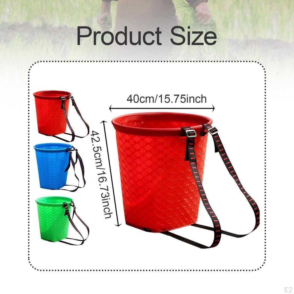 Back Basket Fruit Easy To Clean Multifunctional Water Bucket with Adjustable Straps for