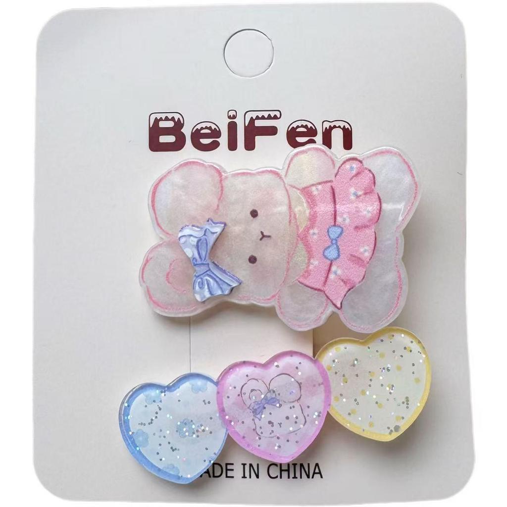 Cute Animal Acrylic Hair Clip for Women & Kids, Dopamine Girl Bangs Side Clip