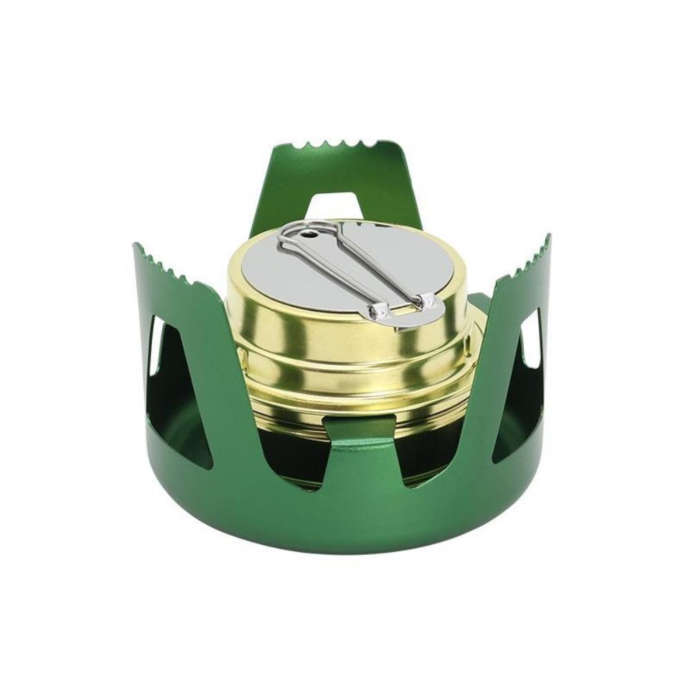 Outdoor Camping Brass Stove with Aluminum Stand Cover Portable Boiling Water Stove Bracket