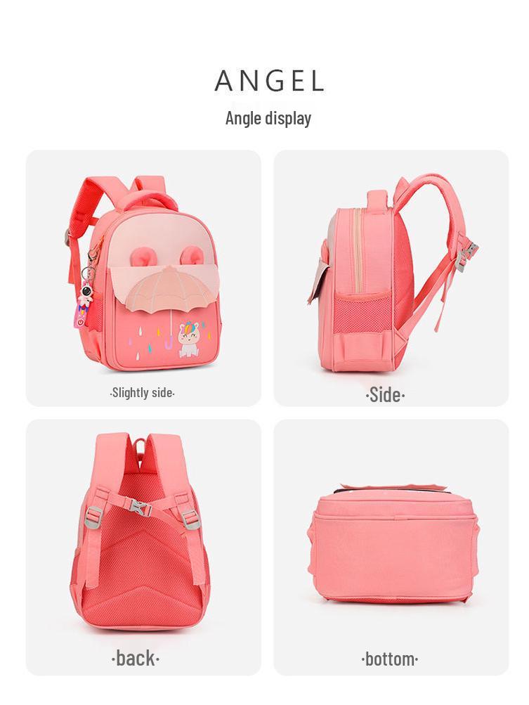 Fashionable Spine Protection Backpack for Girls, Ages 3-6: Lightweight and Double-Strapped for Kindergarten To First Grade.