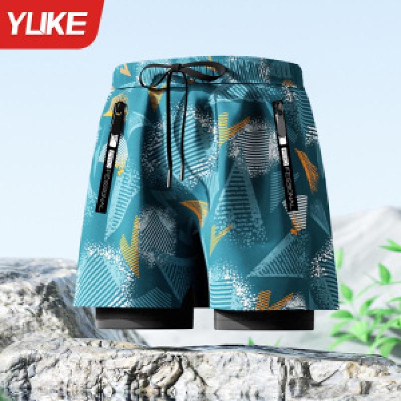 Herren Doppellagige Square-Leg Badehose - Fünf-Punkt-Stil, Anti-Peinlichkeit, Professionelle Strandbekleidung für Erwachsene.