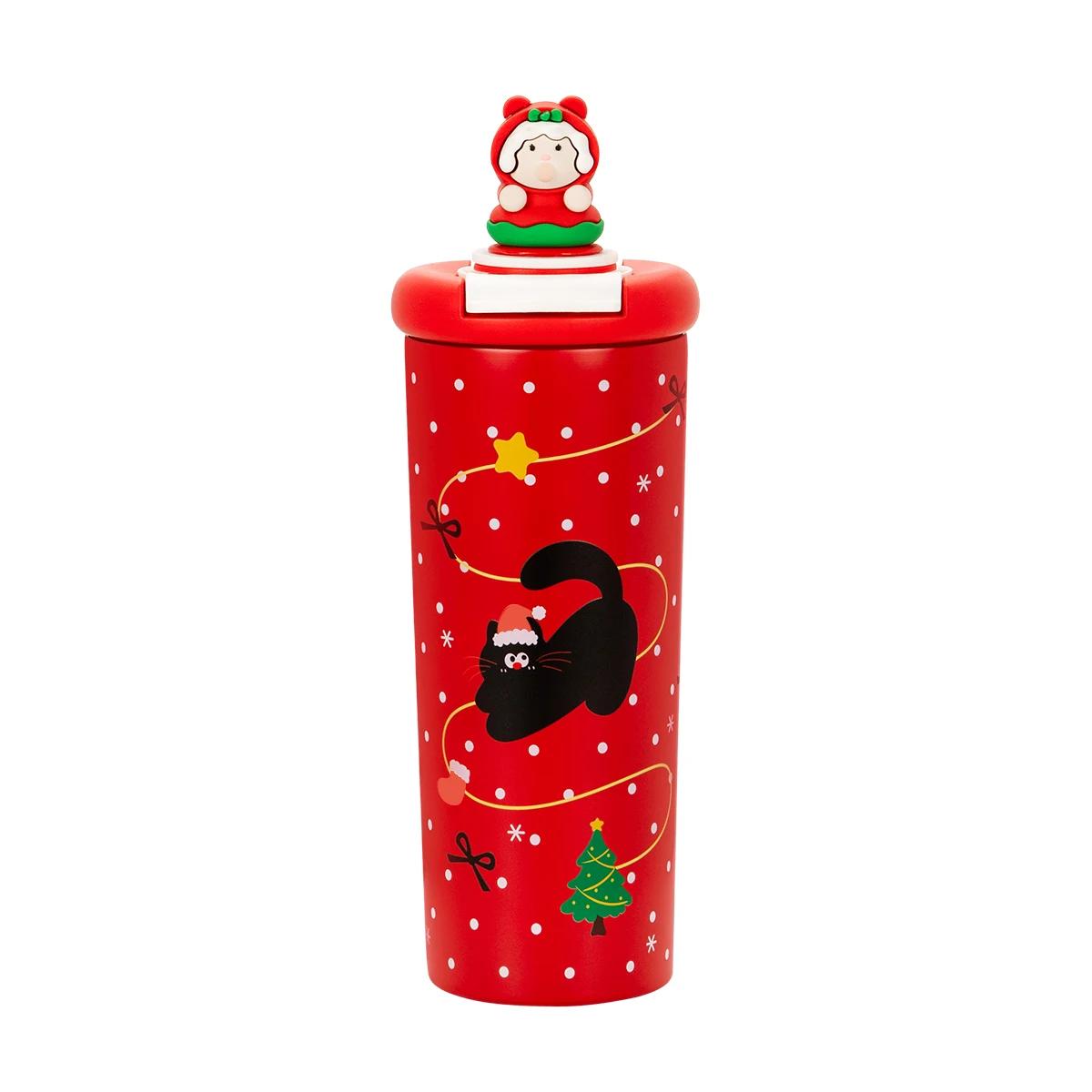 

stainless steel christmas insulated bottle, double wall vacuum leakproof cup, portable holiday water flask other