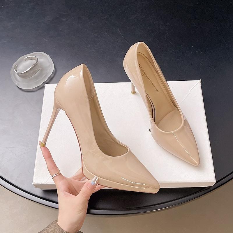 2026 Spring and Autumn New Platform Stiletto High Heels Women's Patent Leather Pointed Toe Sexy Temperament Single Shoes