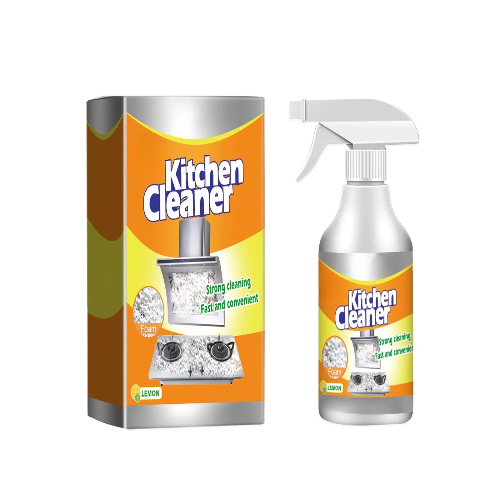 

Kitchen Foam Cleaner Powerful Cleaning Grease And Stains Without Damaging Surface Lemon Light Fragrance No Residue No Irritation 1PCS оранжевый