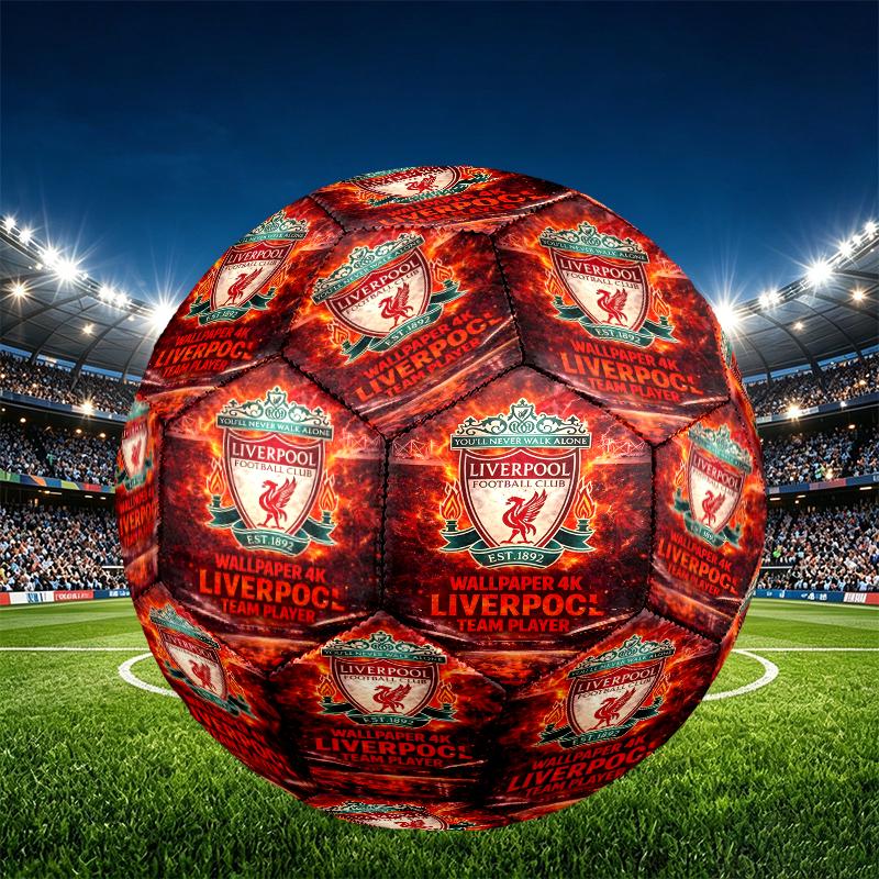 Liverpool F.C. Aufdruck Größe 5 Fußball, PU Verschleißfester Fußball für Spieltraining und tägliches Üben, Geburtstagsgeschenk für Fußballfans