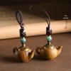 Wenge Green Sandalwood Teapot Keychain & Sachet for Women
