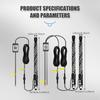 1FT LED Whip Lights,Remote Control Flagpole Antenna Whips,for UTV, ATV, Off Road, Truck, Sand, Buggy Dune, RZR