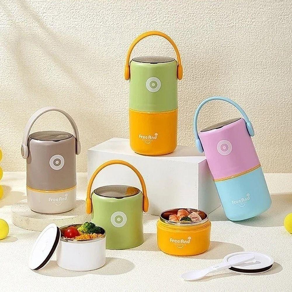 580ml/820ml Thermal Lunch Box Stainless Steel Food Soup Container  for Office&School