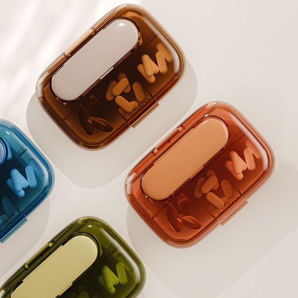 Small Medicine Box Large Capacity Pills Dispenser Practical 4/6 Grids Pill Box  for Home