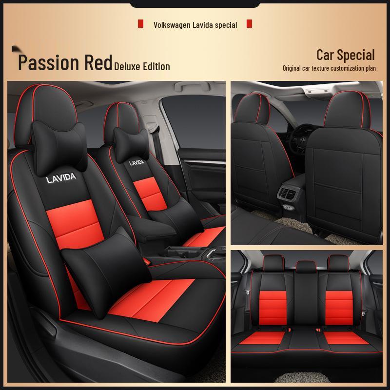 Volkswagen Lavida Original Texture Wear-Resistant Leather Car Seat Cover - All-Season, Universal Fit, Full Coverage for Five-Seater Models