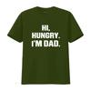 Hi Hungry Im Dad Funny T Shirt Design Black With White Print For Unisex Vintage Fashion Versatile Top For Everyday Wear