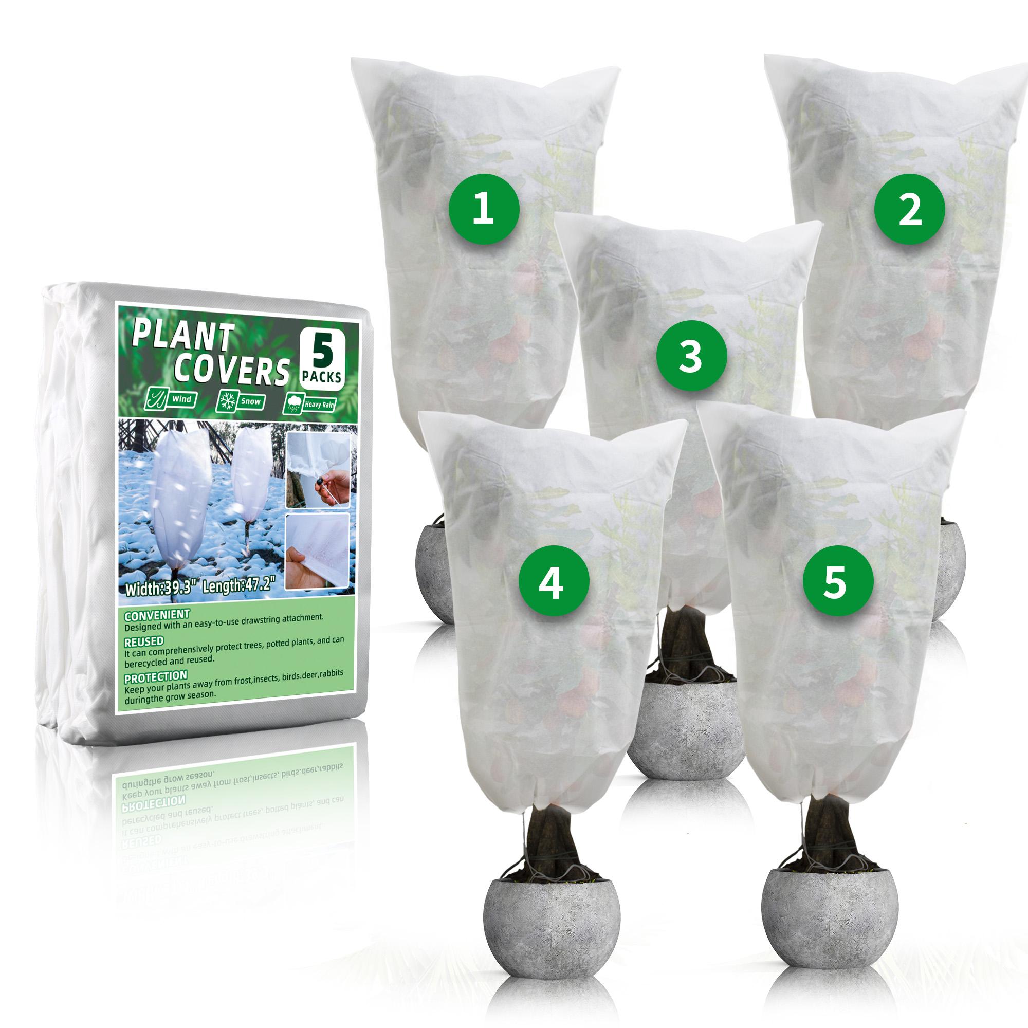 

39.3 X47.2 Plant Covers Freeze Protection,5 Packs Frost Cloths for Outdoor Plants,Reusable Frost Blankets белый