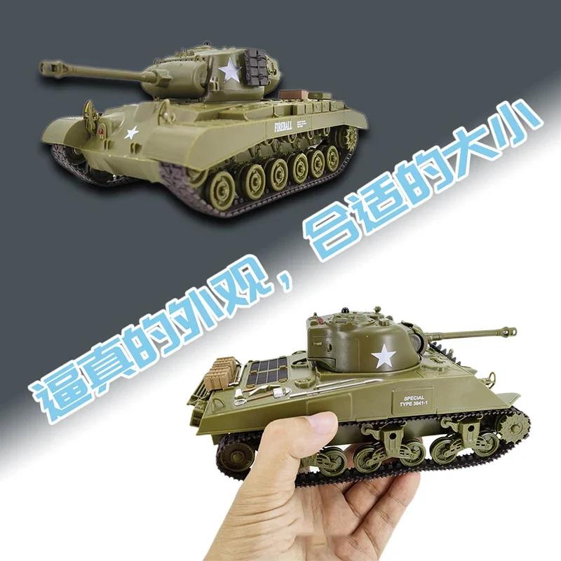 1/30 Henglong Rc Tanks,Sherman Vs Pershing Infrared Battle Tanks 2.4ghz Rc Battling Panzer Remote Control Us Model Tank