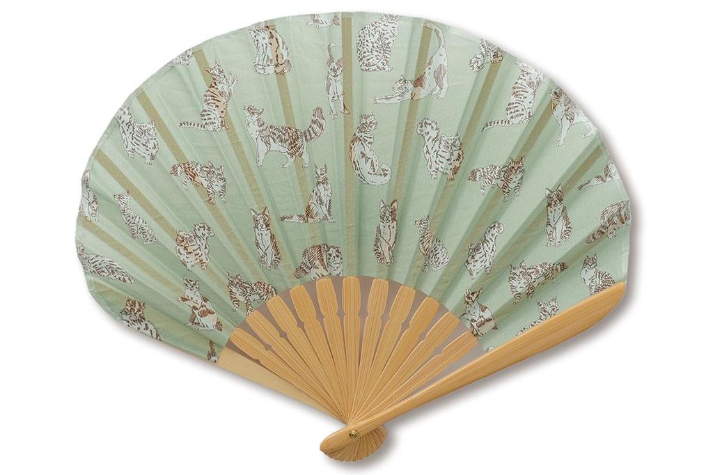 DDintex FLORET LONDON Miao 2 X 21cm Shell-Shaped Fan, Mint, [Liberty Print]