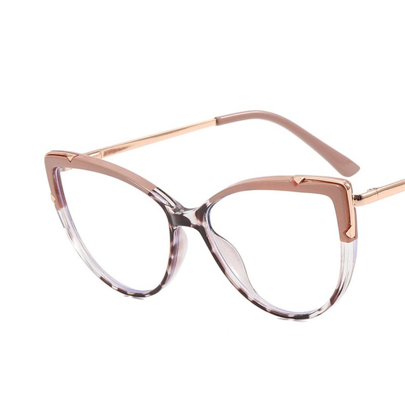 Cat Eye Glasses Metal Frame Blue Light Blocking TR90 Brand Designer Eyewear New Trend Gradient Color Frame Reading Eyegalsses