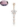 Anneau de nombril Fleur de prunier avec pendentif à franges Fleur de Zircon Bijoux de nombril