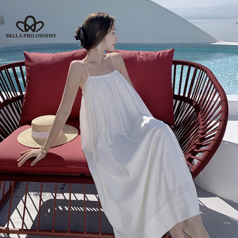 

Зеленое праздничное плиссированное платье с двойной тонкой бретелькой Aocado в праздничном стиле, длинное праздничное платье XL белый