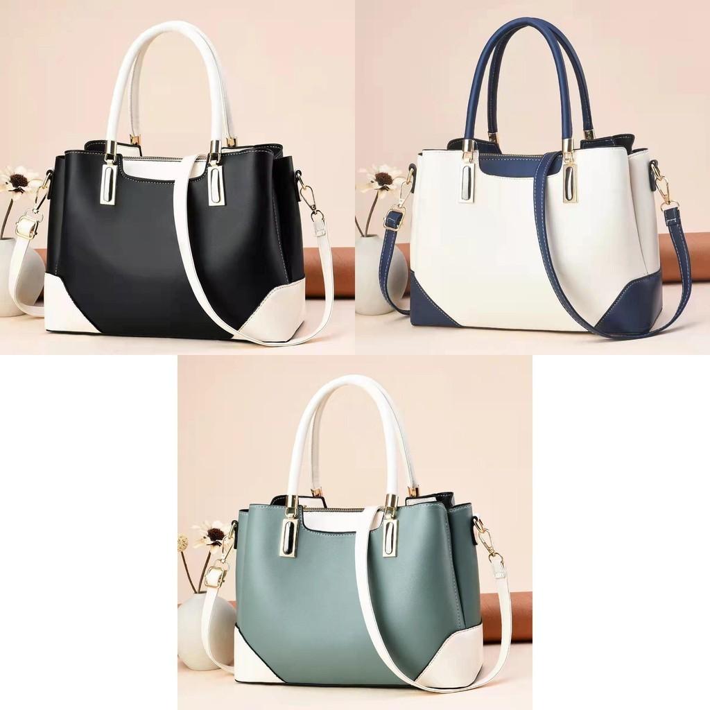 Simplistic Large Capacity Tote Bag 2023 New Women's Bag Cross-border Soft Leather Splicing Big Bag