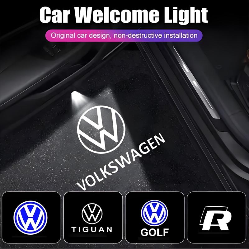 2/4Pc Car Door Led Projector Lamp Welcome Light Accessories For Volkswagen VW Polo Tiguan Golf Jetta Beetle Eos Scirocco Touareg CWY1